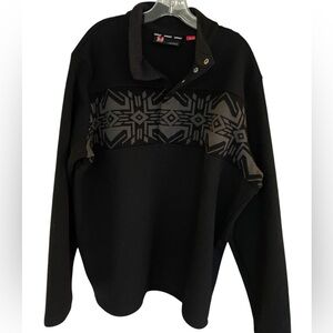 Men’s Spyder sweater Nordic Black Snap Button Pullover XXL
